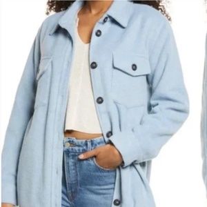 Thread and Supply Polar Fleece Shacket in Blue. Size Medium